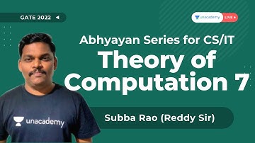 Theory of Computation 9 | Abhyayan Series | Concepts through Questions | Subba Rao (Reddy sir)