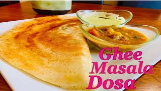 Ghee Masala Dosa || South Indian Breakfast || Potato Masala Filled Rice Pancake