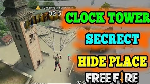 CLOCK TOWER HIDE PLACE IN FREE FIRE ! TOP HIDE PLACE IN BERMUDA ! RANK PUSH TIPS ! Game knowledge