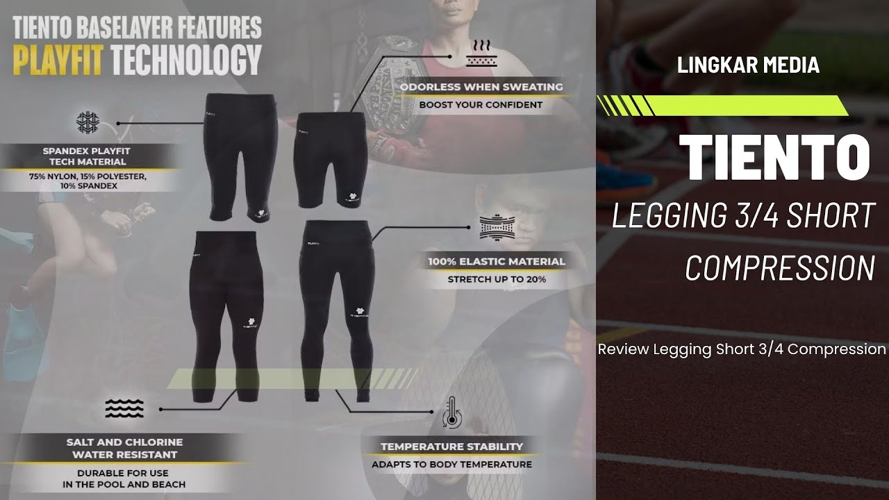 Tiento Compression Celana Tiento 3/4 Legging Evo Compression Pants. Sangat Nyaman untuk ...