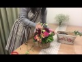 名東区花屋グリーンルーム アトリエ由花 フラワーアレンジの作り方　上社駅