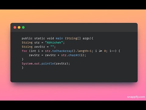 Java code to reverse a string - Beginner Level