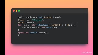 Java code to reverse a string - Beginner Level
