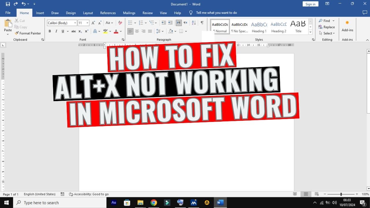 How to Fix Alt+X Not Working in Microsoft Word - YouTube