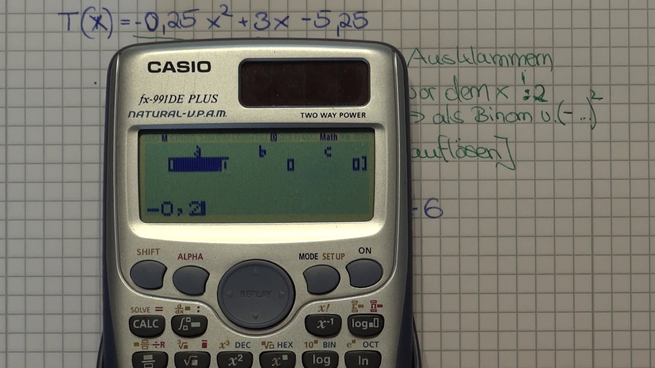 Casio Fx 991de Plus Dezimalzahl Statt Bruch Extremwerte Minimum Maximum mit dem Taschenrechner CASIO fx-991DE plus