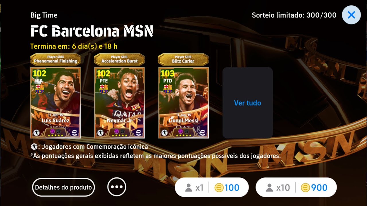 13 MIL MOEDAS E UM SONHO na BOX do TRIO MSN no Efootball Mobile