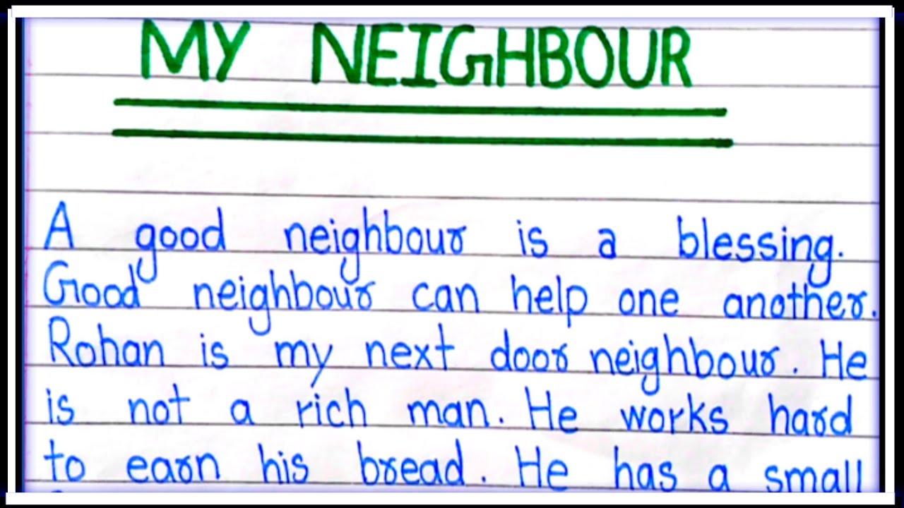 essay about being neighbor