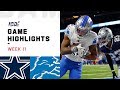 Cowboys vs. Lions Week 11 Highlights | NFL 2019