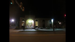 Former Bank Building at Night