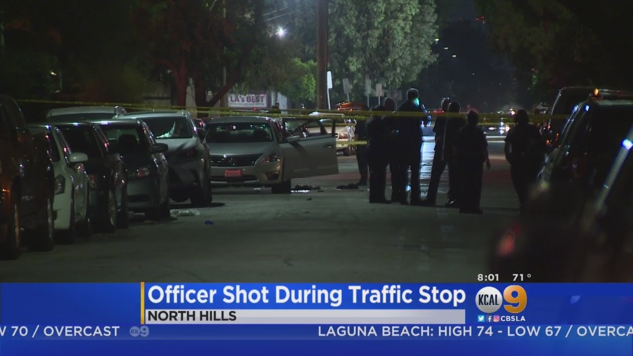 Lapd Officer In Good Condition After Being Shot During North Hills Traffic Stop Youtube 