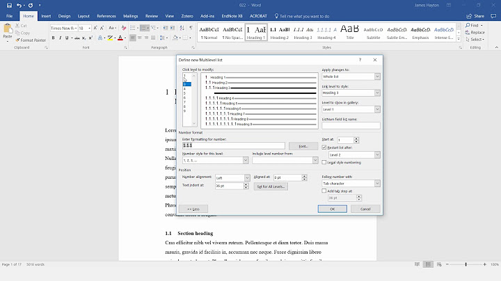 How to auto-number thesis chapters and sections in Microsoft Word