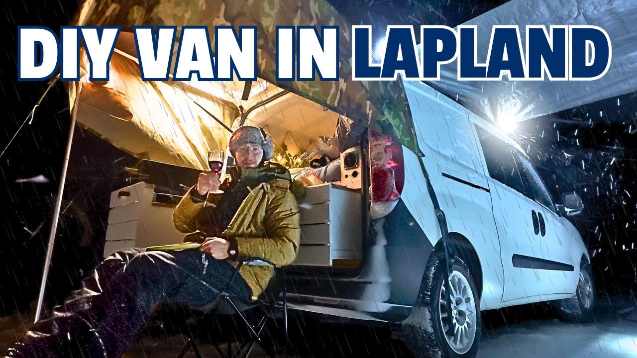 3 DAYS in LAPLAND with a DIY Micro Camper Van | Exploring Frozen Waterfalls & Arctic Hills