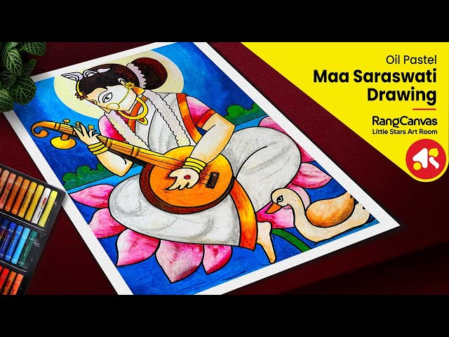 Saraswati Puja Special Drawing | Maa Saraswati Drawing Step by Step -  YouTube