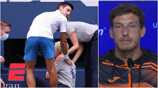 Pablo Carreno Busta reacts to Novak Djokovic being defaulted | 2020 US Open