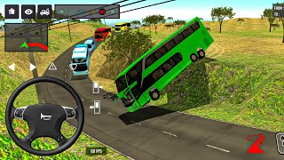 🔥 EURO COACH BUS FLIPPED OFF THE ROAD! 😱🚌 | CRAZY & INSANE TRAFFIC | BUS SIMULATOR INDONESIA #bussid screenshot 1
