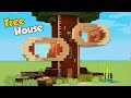 Minecraft: How To Build A 4 Players Tree House Tutorial (Easy)