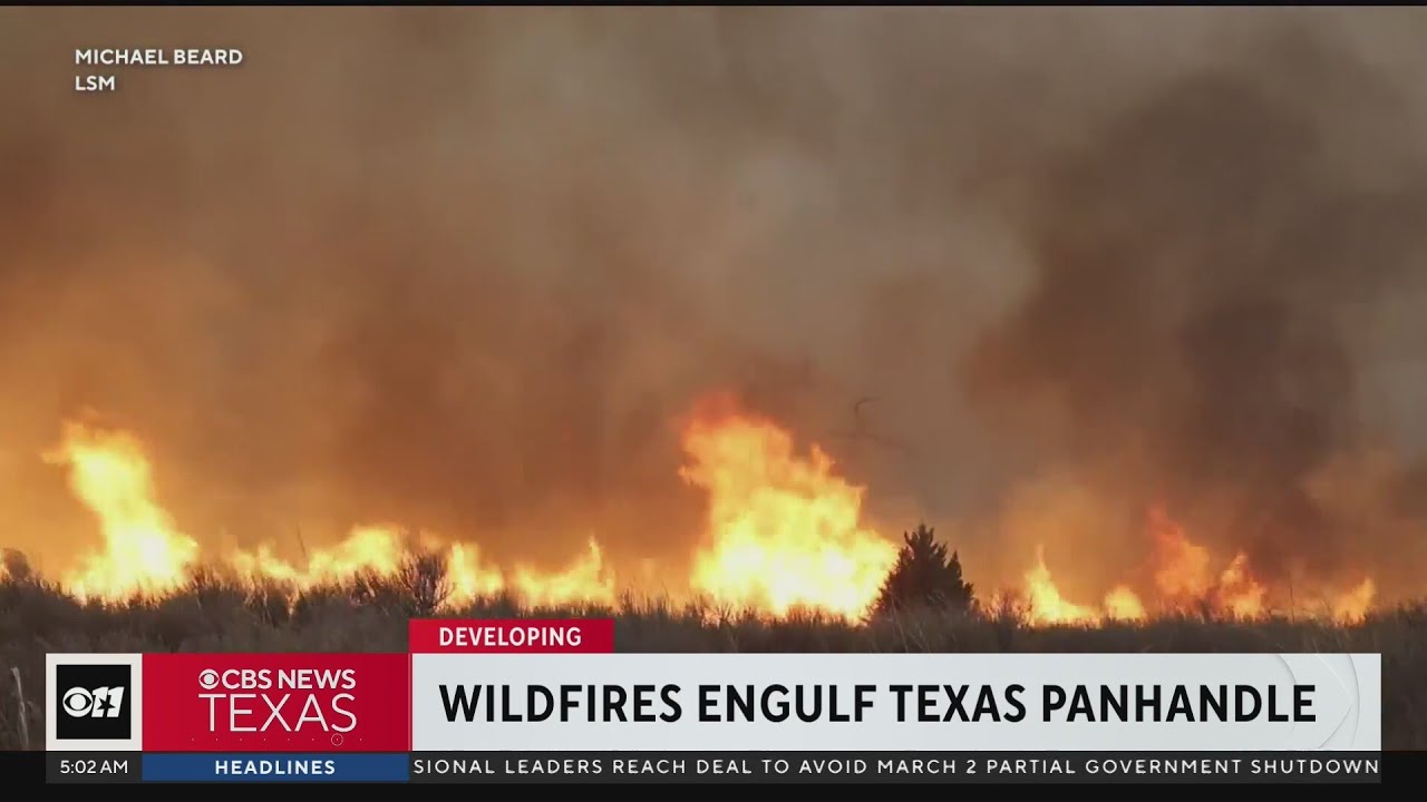 Wildfires engulf Texas panhandle - YouTube