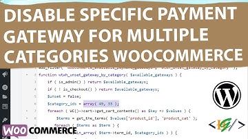How to Disable Payment Gateway for Multiple Product Categories in WooCommerce Checkout using Code