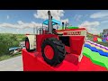 Big TRACTOR vs MONSTER Truck and Giant Double decker Trailer - New Objects in Farming Simulator 22