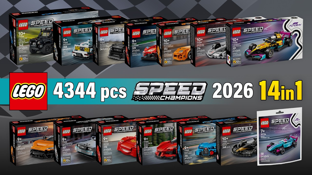 All LEGO Speed Champions Released in 2026 (14in1)[4344 pcs] Step