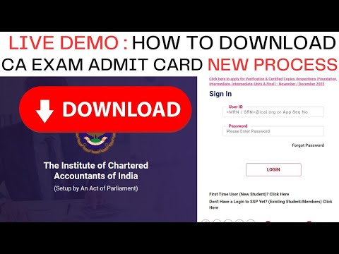 Live Demo :- How to Download CA Exam Admit Card New Process | Step by Step Guidance | Download Now