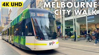 Melbourne City Walk in Australia ⎮ Ambience Walking Tour | 4K UHD