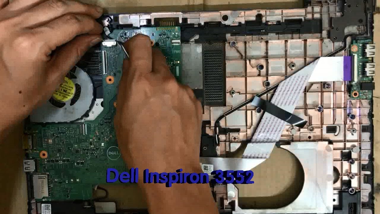 Dell Inspiron 3552 - Disassembly and fan cleaning - Laptop repair - YouTube