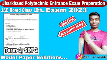 Jharkhand Polytechnic | Maths (गणित)| JAC Board Class 10 model paper 2022 term 1 set 2 #mahtoacademy