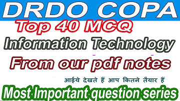 Most Important MCQ For drdo copa Exam | Information Technology| mcq from our pdf notes