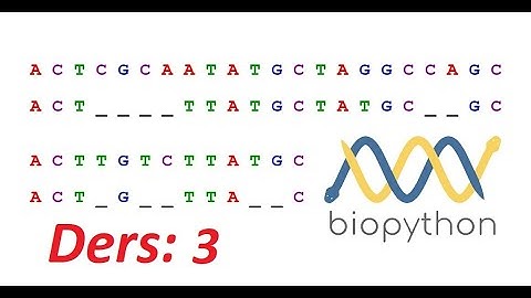BioPython Moleküler Biyolojide Genetikte Bioinformatikte Python BioPython  Uygulaması Ders 3