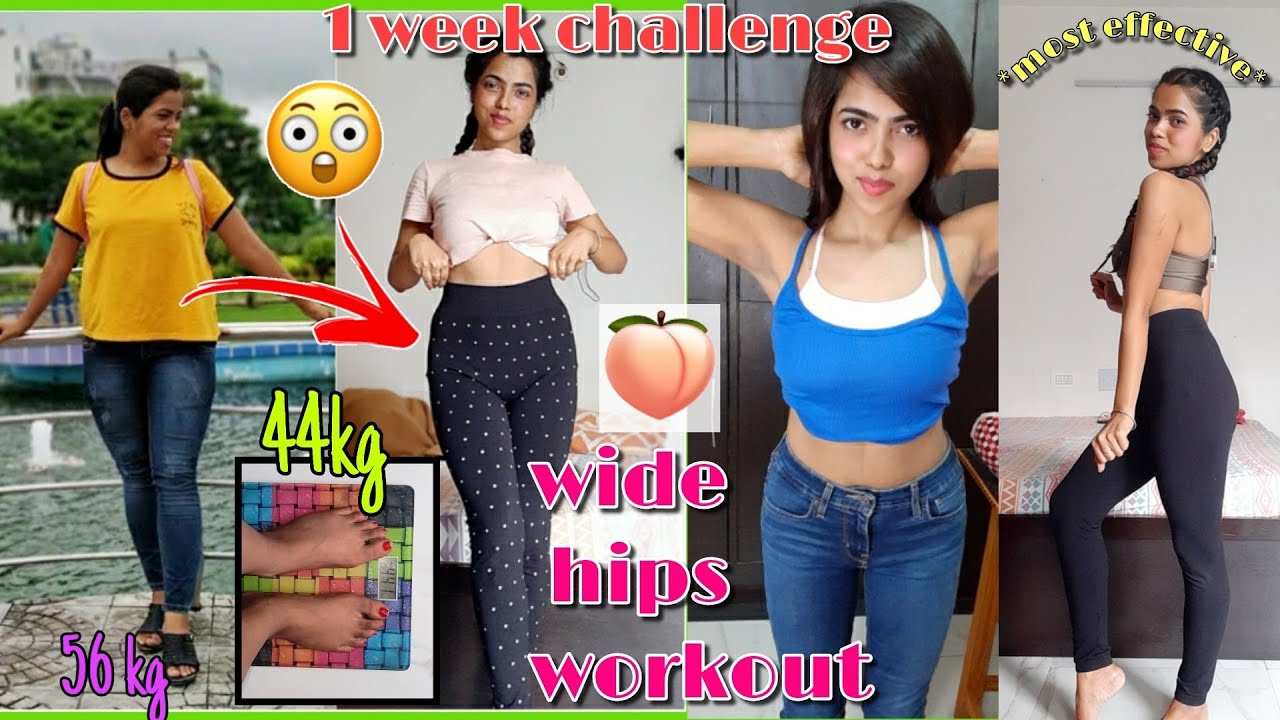 WIDE HIPS🍑&Reduce HIP FAT : 1week CHALLENGE NO GYM🚫|| INDIAN GIRL🇮🇳 ...