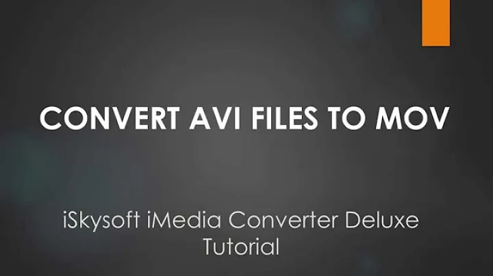 iSkysoft iMedia Converter Deluxe- How to Convert AVI to MOV on Mac