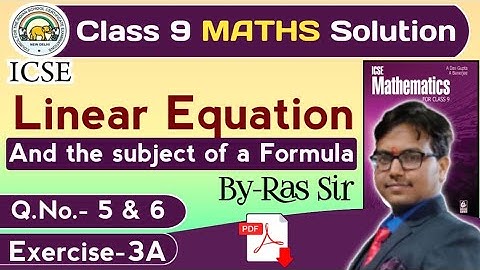 class 9 Linear Equation Das gupta Banerjee||a das gupta a banerjee