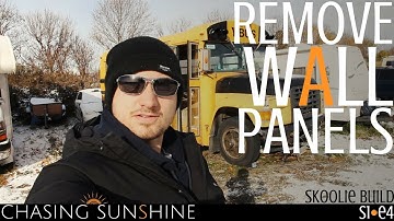 Removing Bus Wall Panels & Grinding Rust | Ep 4 | Skoolie Canada