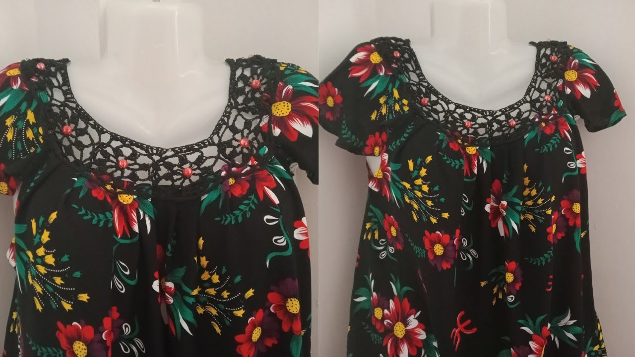 طريقة تركيب صديرية  كروشي  قبائلية على القماش روعة