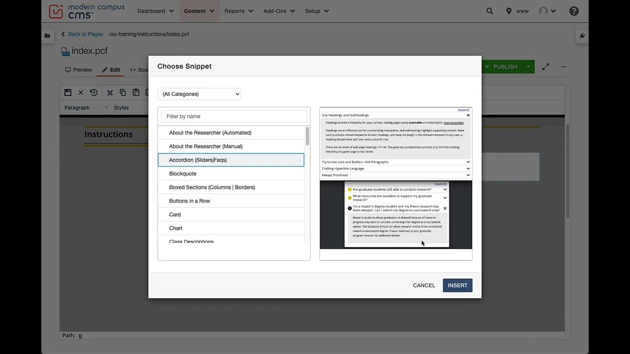 Preview image for Accordion Snippet video