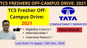 TCS Freshers Off-Campus Drive(NQT): 2021||Management Graduates||Across India||Online Interview  .