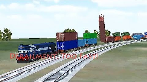 Indian Train WDM-3A at California Coast With Container Got Derailment Because Too Fast - Train Sim