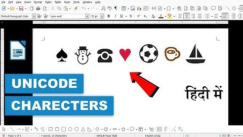 How to Type Unicode Characters in LibreOffice writer