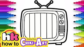 How to Draw Television | Drawing and Painting For Kids | Chiki Art | HooplaKidz How To