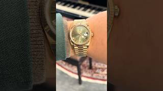 Rolex Day Date Rose Gold Gain Weight Green Dial 3255 Automatic Movement Sapphires #rolex #watch