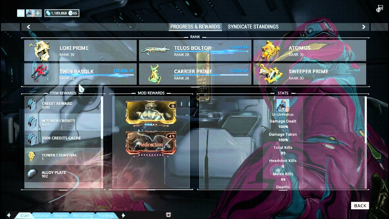 Warframe weapon maxing: Double Exp weekend, 30min exp booster and a Loki