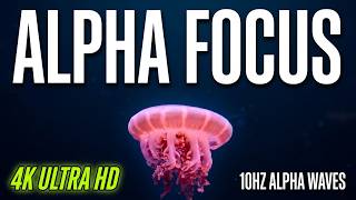 Deep Work &amp; Focus • 10Hz Alpha Waves • 6 Hours Jellyfish Drift (No Music)
