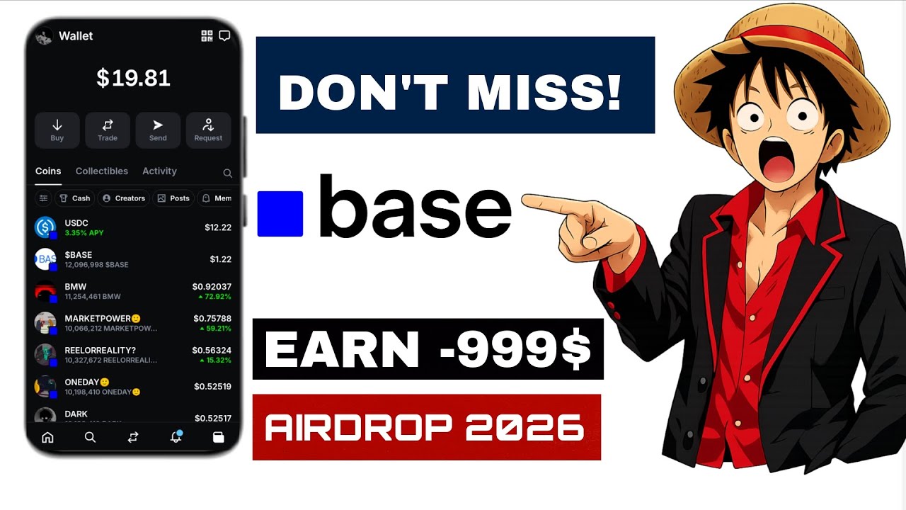 $BASE APP offer upto 999$ earn. Airdrop 2026 DON’T MISS!🤑