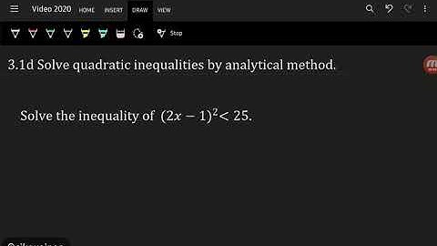 3.1d How to Solve Quadratic Inequalities by Analytical Method.