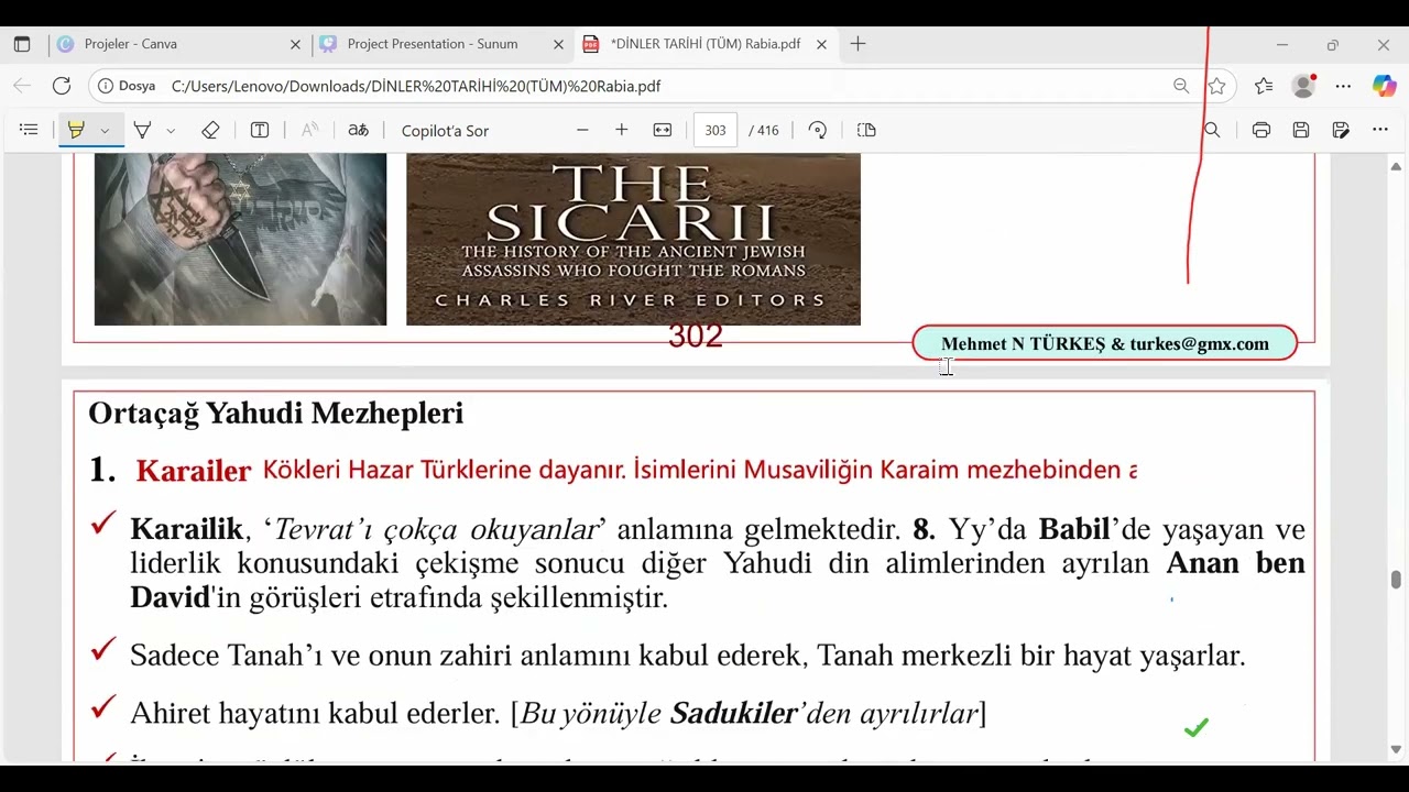 Ders:Dinler Tarihi  Konu: Yahudilik 3