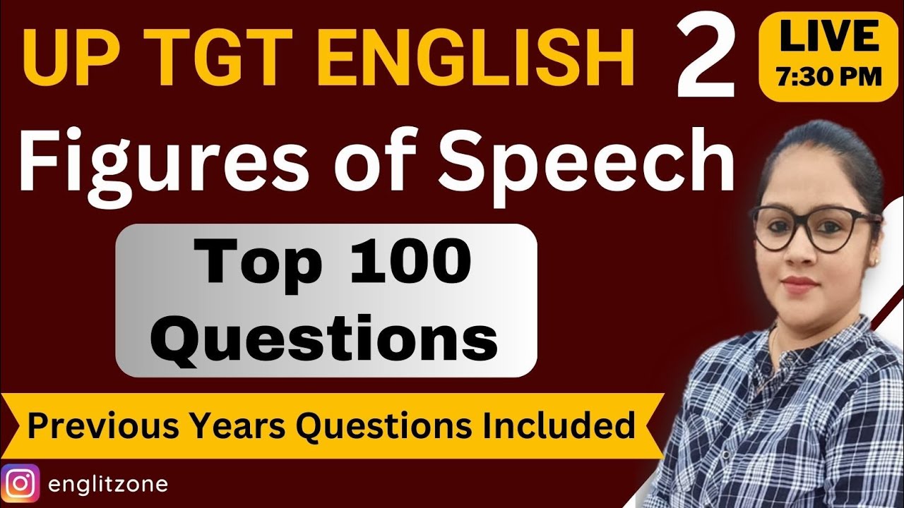 🔴 UP TGT ENGLISH ONE SHOT REVISION / MCQ on Figure of Speech / One Shot ...