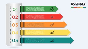 Modern Creative Business Infographics 5 Steps Vector Illustration - illustrator tutorial