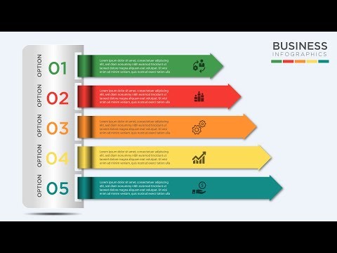 Modern Creative Business Infographics 5 Steps Vector Illustration - Illustrator Tutorial