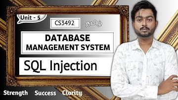 SQL Injection in Tamil | Database Management System in Tamil | Unit 5 | CS3492 in Tamil